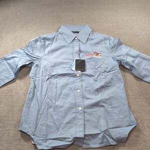 Dunbrooke Kellogg Dress Shirt Button Up S Small Tony Tiger‎ 3/4 Sleeve Blue